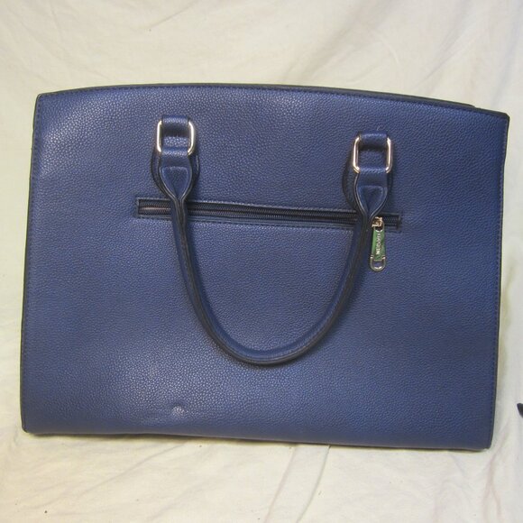 VTG DASEIN TOTE BLUE, GOLD TONE ACCENTS, PADLOCK CHARM - Picture 2 of 8